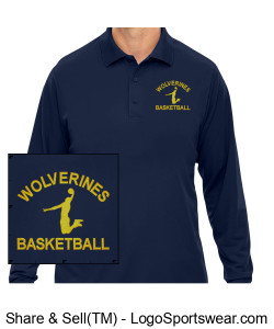 Wolvs Long Sleeve "Dressed for the Dub" Polo Design Zoom